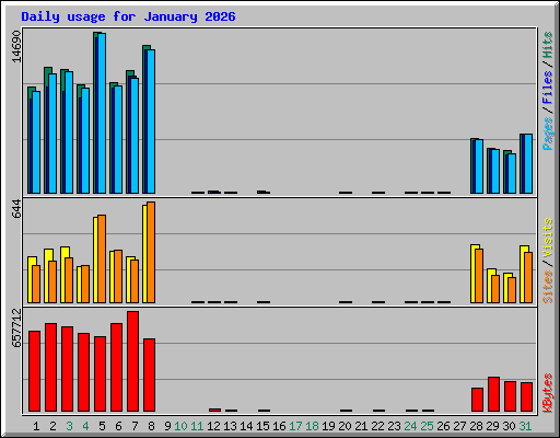 Daily usage for January 2026